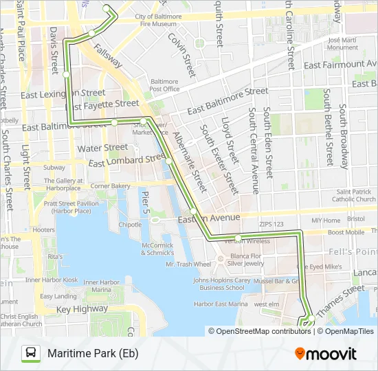 GREEN ROUTE Bus Line Map