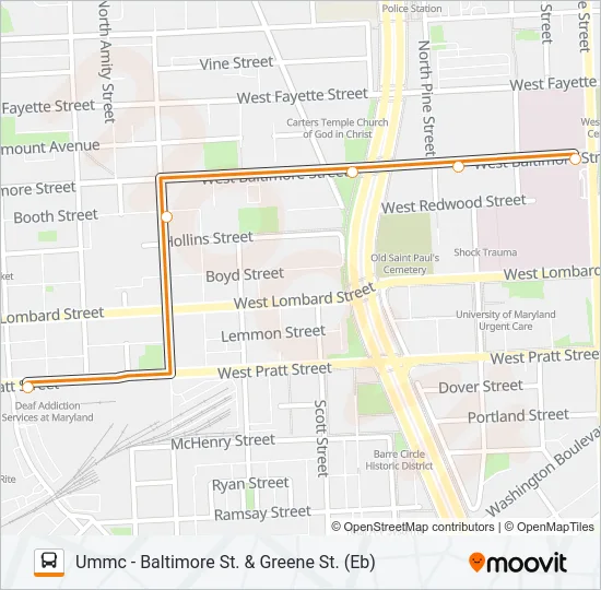 ORANGE ROUTE Bus Line Map