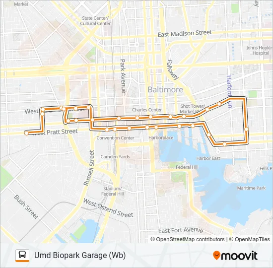 ORANGE ROUTE Bus Line Map