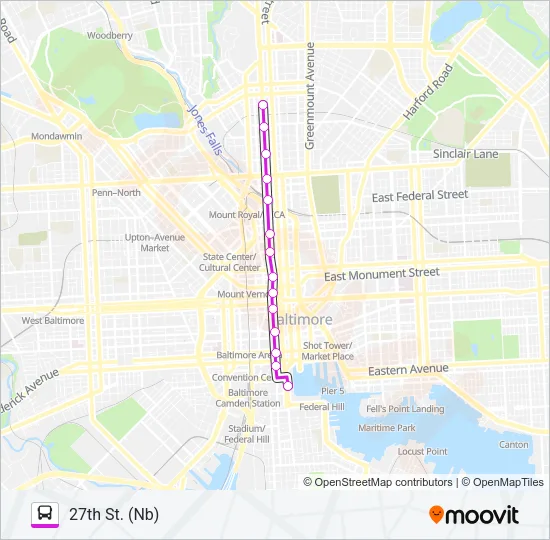 PURPLE ROUTE Bus Line Map