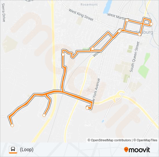 ROUTE 14 Bus Line Map
