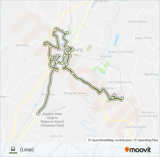 ROUTE 25 Bus Line Map