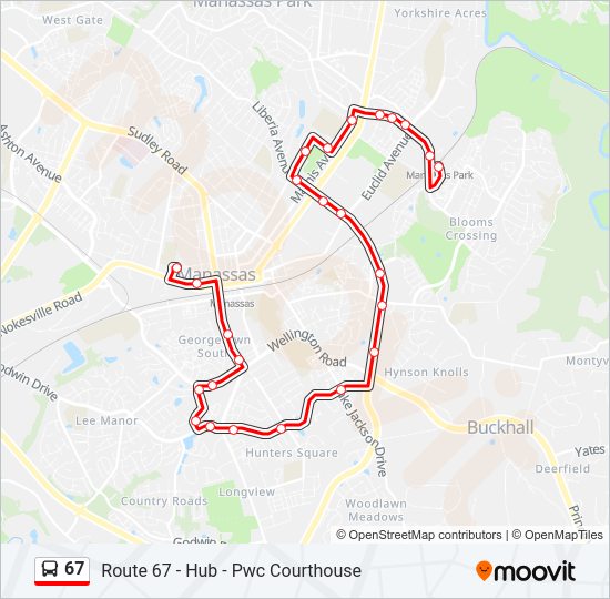67 Bus Line Map
