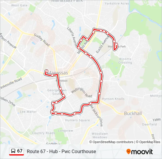 67 Bus Line Map