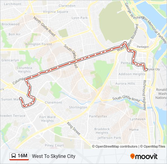 16M Bus Line Map