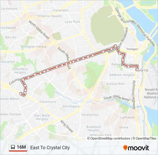 16M Bus Line Map