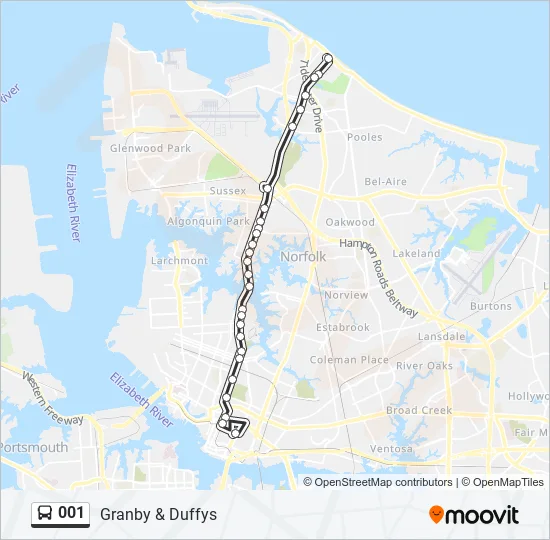 001 Bus Line Map