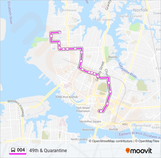 004 bus Line Map