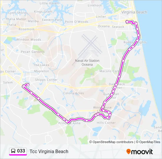 033 Bus Line Map