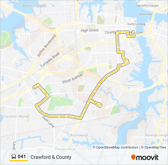 041 Bus Line Map