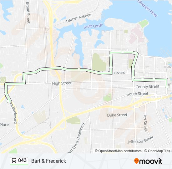 Mapa de 043 de autobús