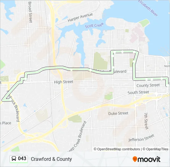 043 Bus Line Map