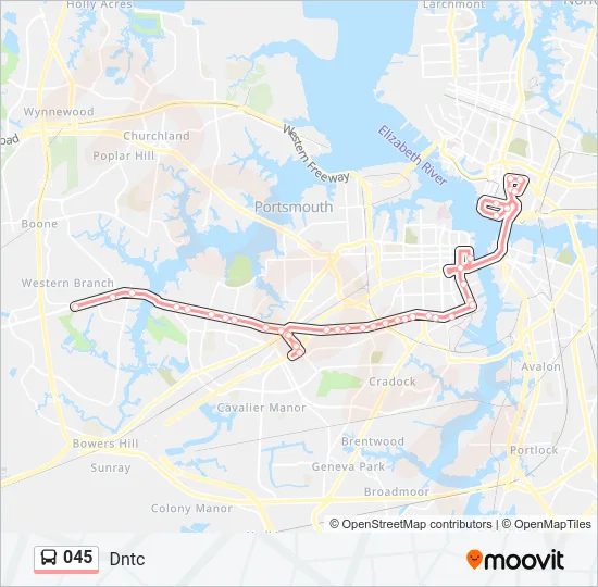 045 Bus Line Map