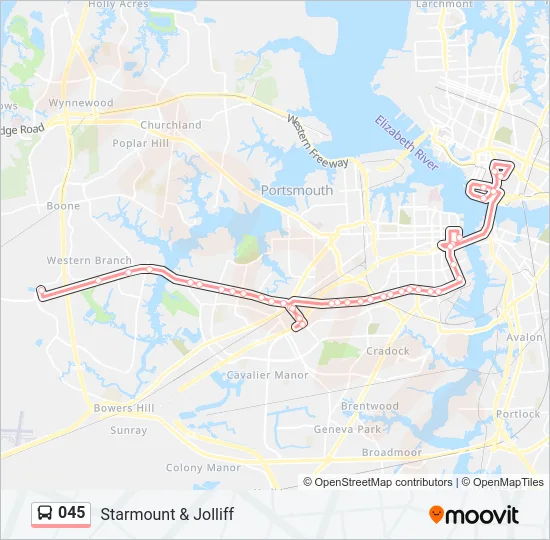 045 Bus Line Map