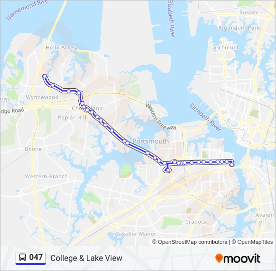 047 Bus Line Map