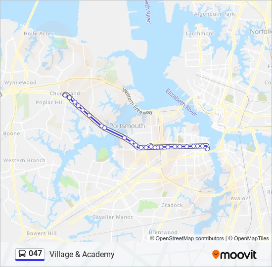 047 Bus Line Map