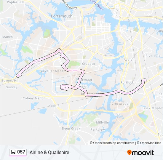 057 bus Line Map