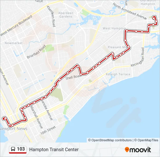 103 Bus Line Map