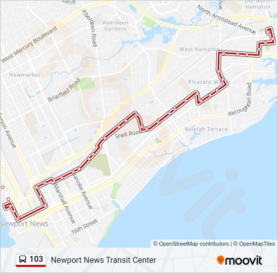 103 Bus Line Map