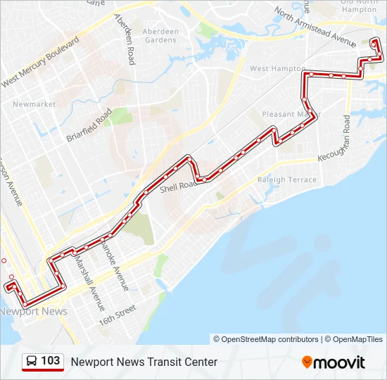 103 Bus Line Map