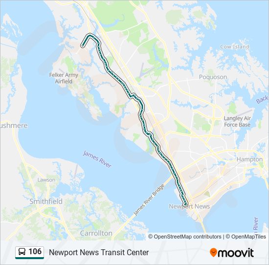 106 bus Line Map