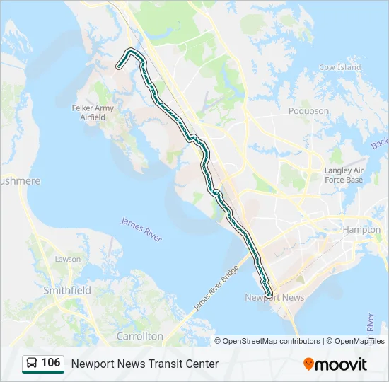 106 Bus Line Map