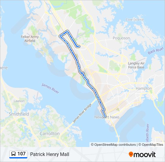 107 Bus Line Map