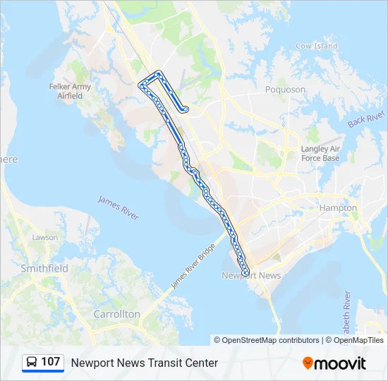 107 Bus Line Map