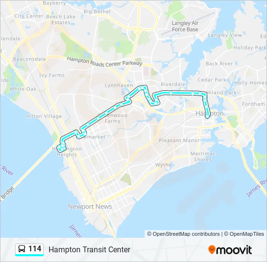 114 Bus Line Map