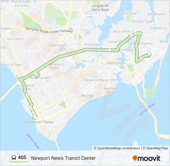 405 Bus Line Map