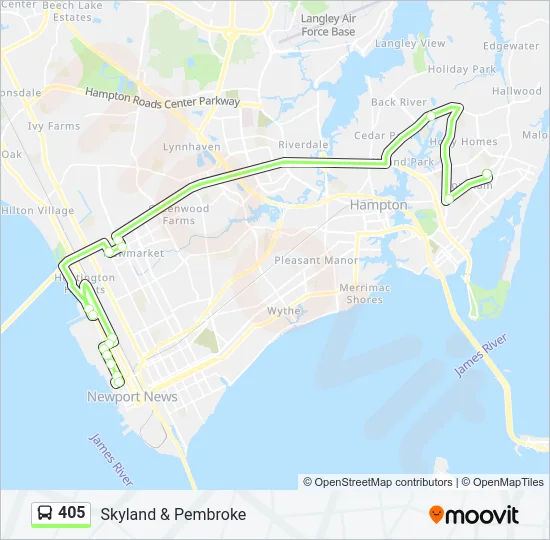 405 Bus Line Map