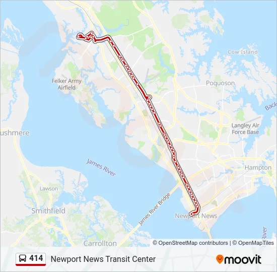 414 Bus Line Map