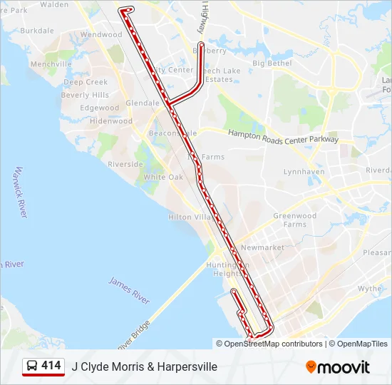414 Bus Line Map