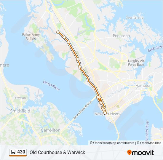 Mapa de 430 de autobús