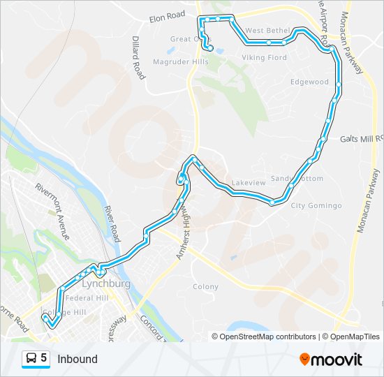 5 Bus Line Map