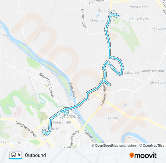 5 Bus Line Map