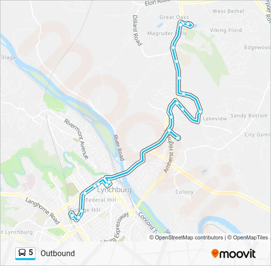 5 Bus Line Map