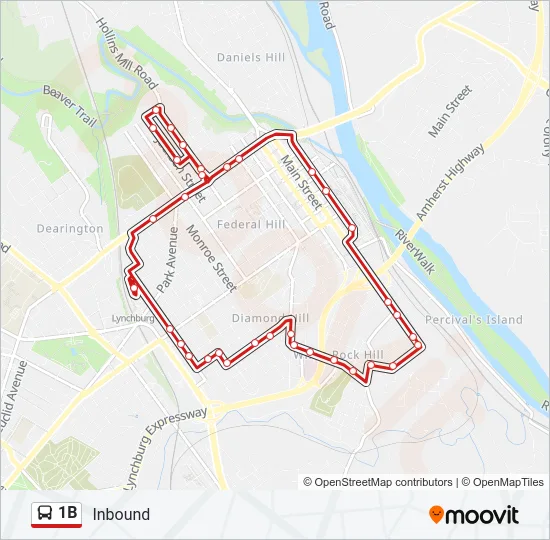 1B Bus Line Map