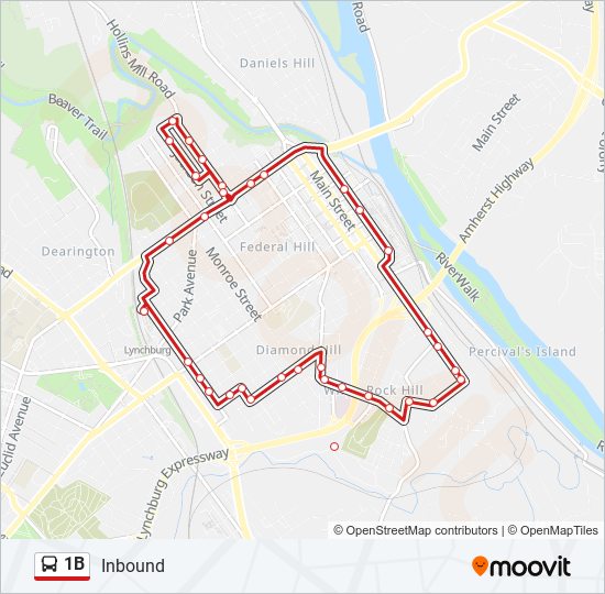 Ruta 1b: Horarios, Paradas Y Mapas - Inbound (Actualizado)