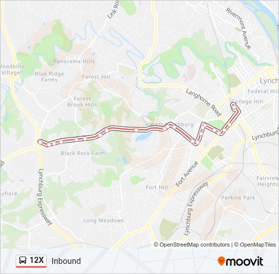 12X Bus Line Map