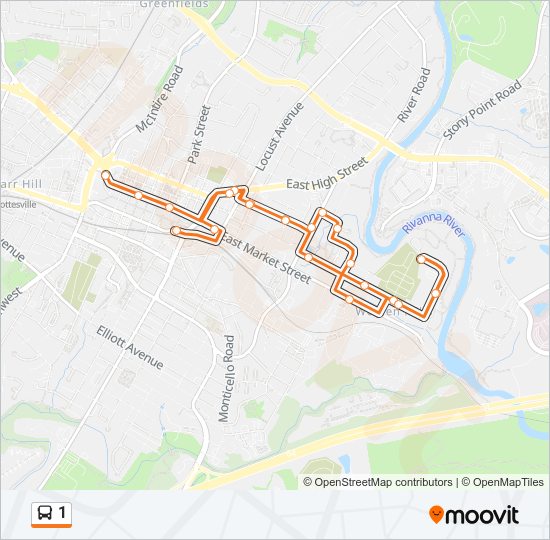 1 Bus Line Map