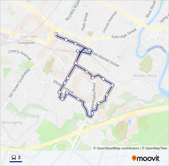3 Bus Line Map