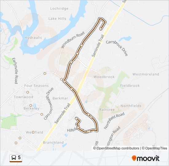 5 Bus Line Map