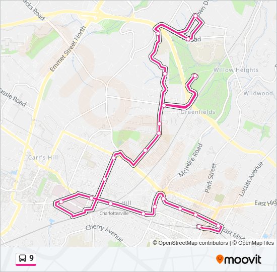 9 bus Line Map