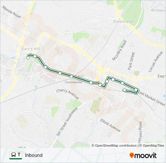 T Bus Line Map