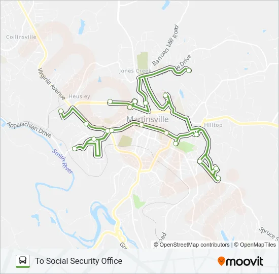MARTINSVILLE Bus Line Map