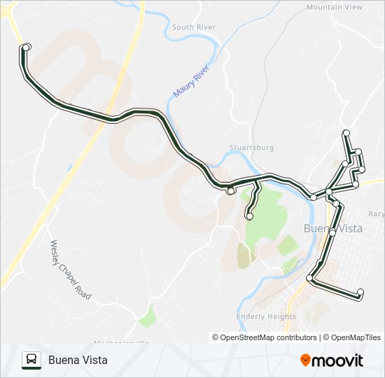 MAURY EXPRESS Bus Line Map