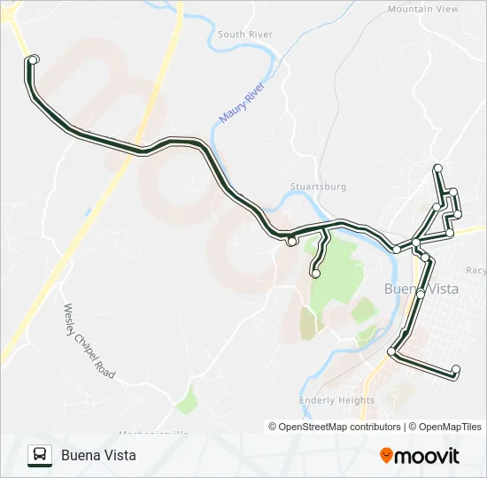 MAURY EXPRESS Bus Line Map