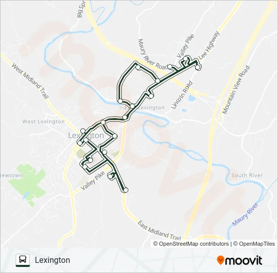MAURY EXPRESS Bus Line Map