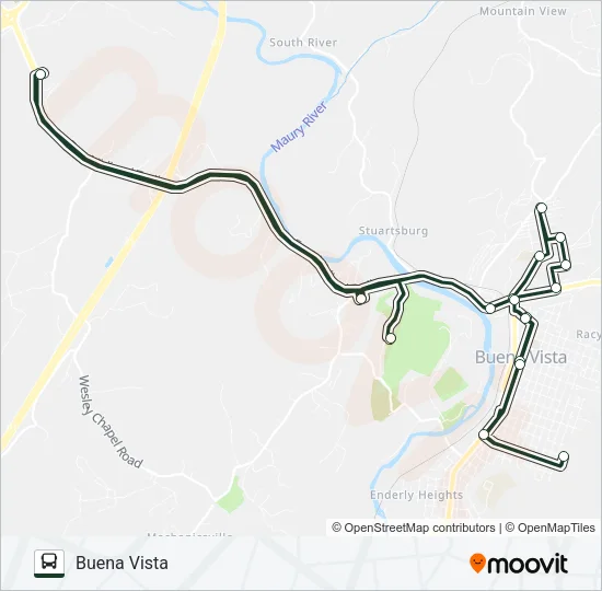 MAURY EXPRESS Bus Line Map